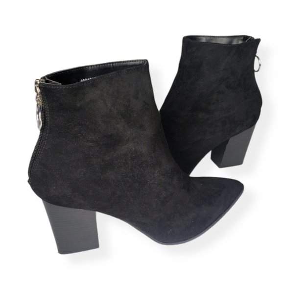 Forever 21 Faux Suede Pointed toe Ankle Boots with block heel size 10